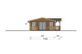 Blockbohlenhaus mit Terrasse DONNA S (44+44 mm), 63 m² + 11.5 m² specification 2