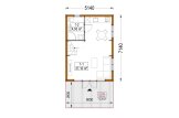 Blockbohlenhaus ALINA (Isoliert, 34 mm + Holzverschalung), 46 m² specification 1