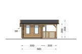 Blockbohlenhaus mit Terrasse ISLA (34 mm), 6x5 m, 18 m² + 7 m² specification 3