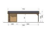 Carport aus Holz für 2 Autos mit Schuppen MODERN DUO, 5.95x7.5 m specification 2