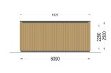 Gartenbüro PREMIUM (Extra Isoliert, 34 mm + Holzverschalung), 6x4 m, 24 m² specification 4