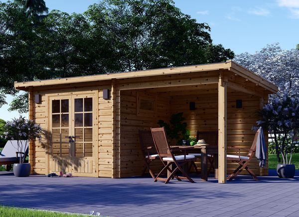 Gartenhaus aus Holz mit Terrasse LARISSA (28 mm), 5.2x2.7 m, 7 m² + 7 m² avp.ui.product_images.thumbnail 1