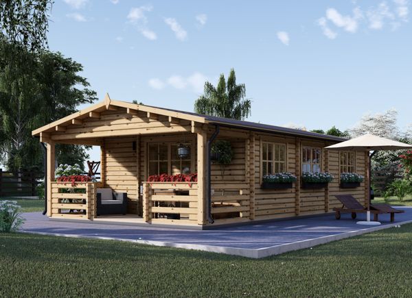 Blockbohlenhaus HYMER (66 mm), 42 m² + 10 m² Terrasse avp.ui.product_images.thumbnail 1