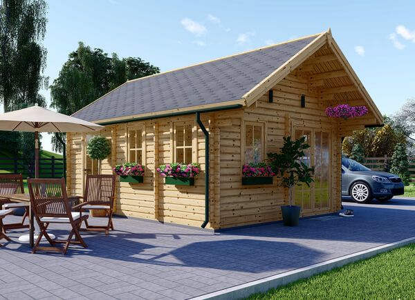 Blockbohlenhaus mit Schlafboden SCOOT (44 mm), 27 m² + 9 m² avp.ui.product_images.thumbnail 1