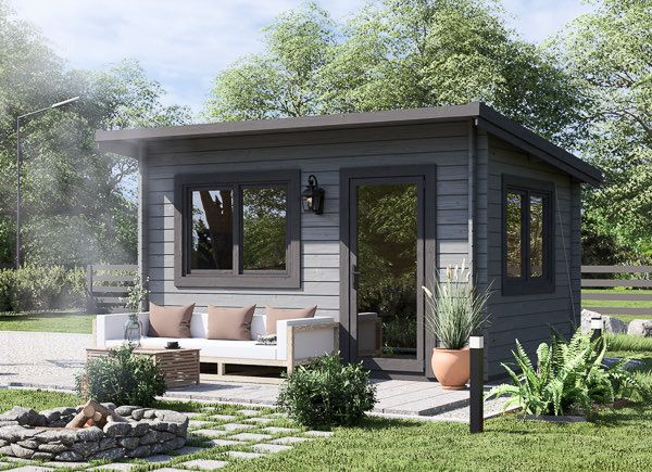 Gartenhaus aus Holz mit Flachdach DREUX (44 mm), 4x3 m, 12 m² avp.ui.product_images.thumbnail 1