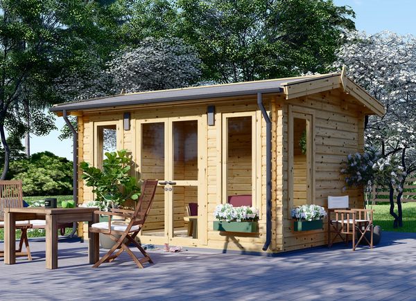 Gartenhaus aus Holz POOLHOUSE (Isoliert, 44+44 mm), 4x3 m, 12 m² avp.ui.product_images.thumbnail 1