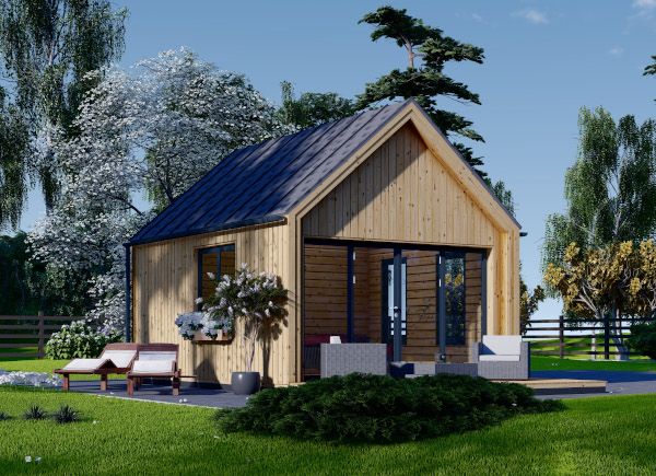 Blockbohlenhaus SALLY (Extra Isoliert, 44 mm + Holzverschalung), 20 m² avp.ui.product_images.thumbnail 1