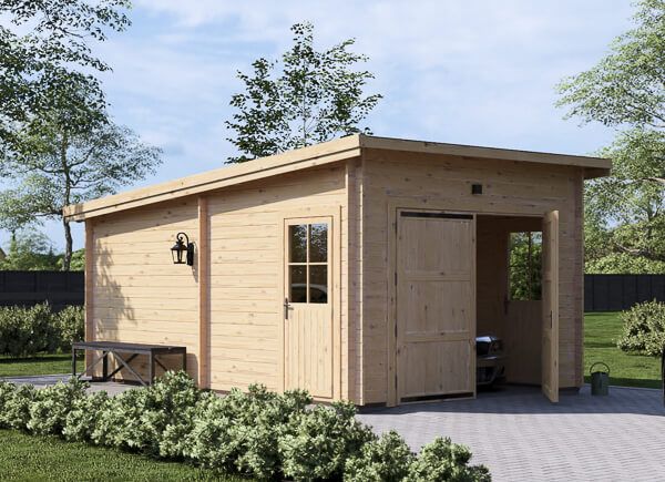 Holzgarage mit Flachdach MODERN S (44 mm), 3.6x5.4 m, 20 m² avp.ui.product_images.thumbnail 1