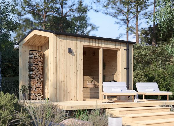 Gartensauna SERENE (34 mm + Holzverschalung), 3.3x2.5 m, 4.95 m² avp.ui.product_images.thumbnail 1