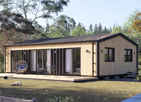 Mobilheim aus Holz SELENE M (Isoliert, 44 mm + Holzverschalung), 10.2x6.2 m, 63 m² avp.ui.product_images.thumbnail 1