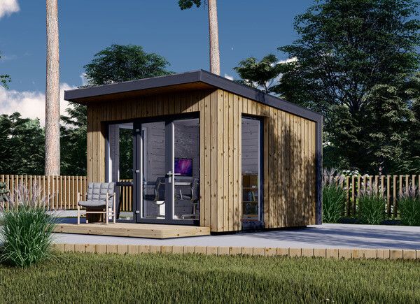 Gartenbüro EVELIN (34 mm + Holzverschalung), 3x3 m, 9 m² avp.ui.product_images.thumbnail 1