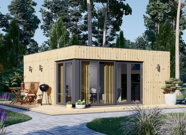 Modern Gartenhaus PREMIUM (34 mm + Holzverschalung), 6x5 m, 30 m² avp.ui.product_images.thumbnail 1