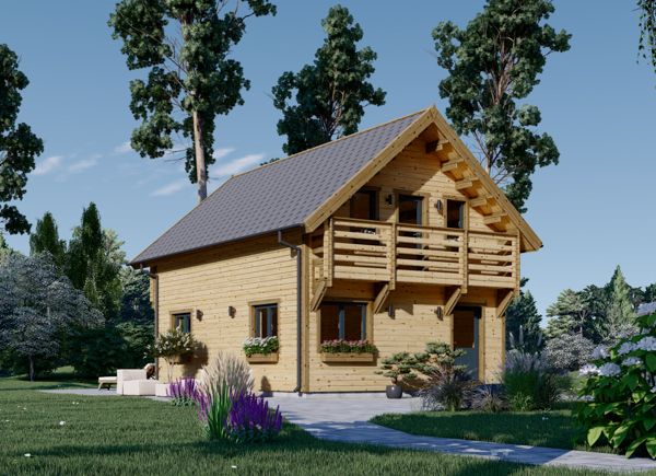 Holzwohnhaus LANGON (PREMIUM Isoliert, KfW 40, 44 mm + Holzverschalung), 91 m² avp.ui.product_images.thumbnail 1