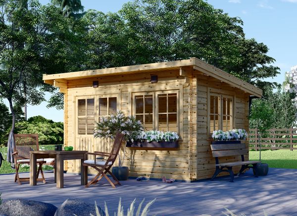 Gartenhaus aus Holz mit Flachdach LILLE (34 mm), 4x3 m, 12 m² avp.ui.product_images.thumbnail 1