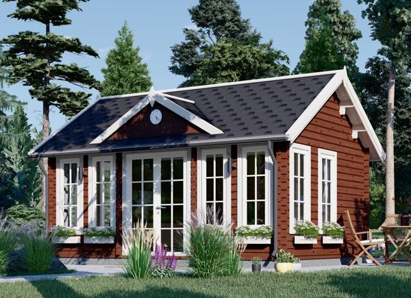 Kleines Schwedenhaus für den Garten CLOCKHOUSE (Isoliert, 44+44 mm), 5.5x4 m, 22 m² avp.ui.product_images.thumbnail 1
