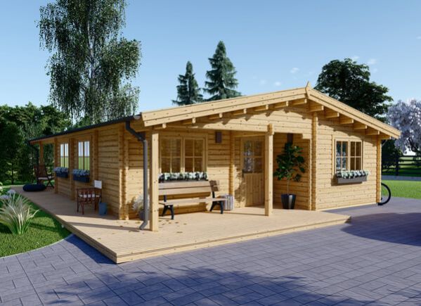 Blockbohlenhaus LINDA (66 mm), 78 m² + 15 m² Terrasse avp.ui.product_images.thumbnail 1