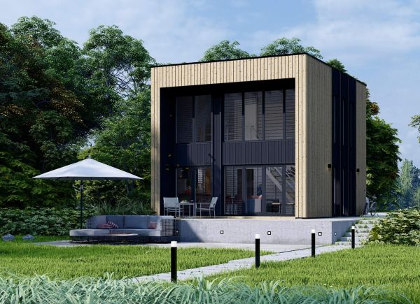 Kleines Holzhaus KAYA 4L (44 mm + Holzverschalung), 50 m² avp.ui.product_images.thumbnail 1