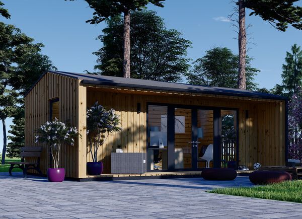 Gartenhaus als Büro TINA (44 mm + Holzverschalung), 7x4 m, 20 m² avp.ui.product_images.thumbnail 1