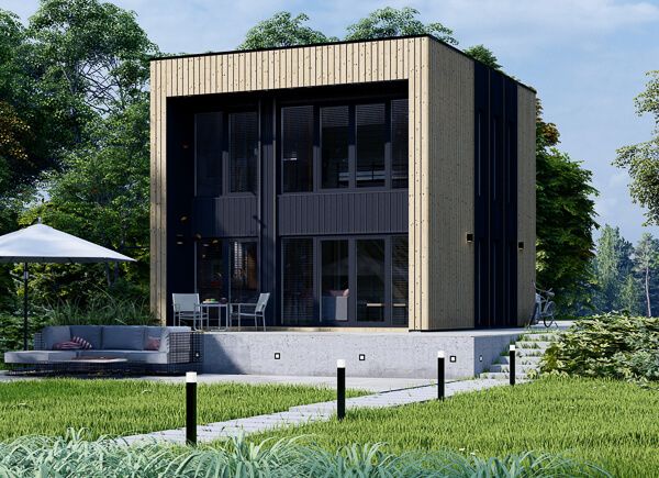 Kleines Holzhaus KAYA 4 (Isoliert, 44 mm + Holzverschalung), 64 m² avp.ui.product_images.thumbnail 1
