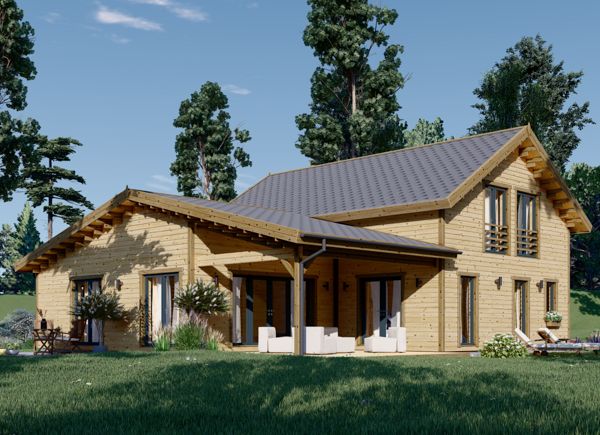 Holzwohnhaus DARLA (PREMIUM Isoliert, KfW 40, 44 mm + Holzverschalung), 165 m² avp.ui.product_images.thumbnail 1