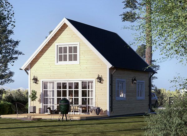 Blockbohlenhaus KARINA (34 mm + Holzverschalung), 46 m² avp.ui.product_images.thumbnail 1