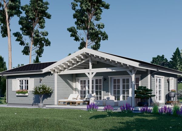 Schwedenhaus Bungalow ADELE (PREMIUM Isoliert, KfW 40, 44 mm + Holzverschalung), 63 m² avp.ui.product_images.thumbnail 1