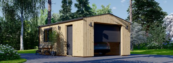 Holzgarage SILVIA (34 mm + Holzverschalung), 4x6 m, 24 m²