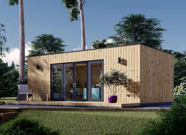 Gartenbüro PREMIUM (Isoliert, 34 mm + Holzverschalung), 7x4 m, 28 m² avp.ui.product_images.thumbnail 1