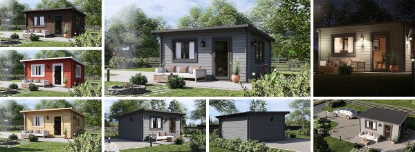 Gartenhaus aus mit Flachdach Holz DREUX (34 mm), 5x4 m, 18 m²