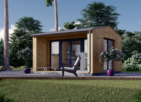 Gartenbüro TINA (Isoliert, 34 mm + Holzverschalung), 4x4 m, 12 m² avp.ui.product_images.thumbnail 1
