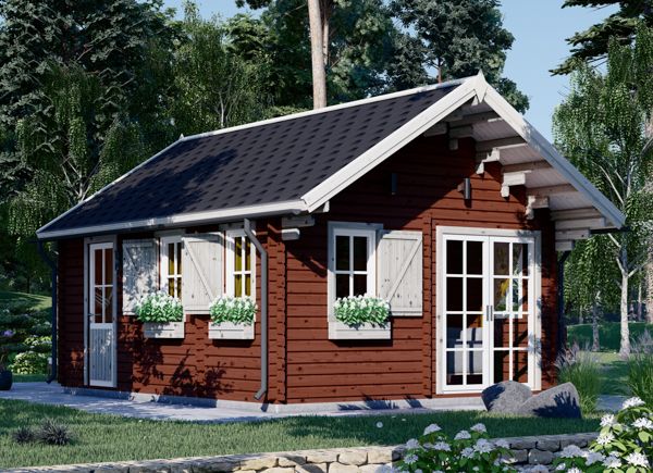 Kleines Schwedenhaus mit Schlafboden SCOOT (Extra Isoliert, 44+44 mm), 27 m² + 9 m² avp.ui.product_images.thumbnail 1