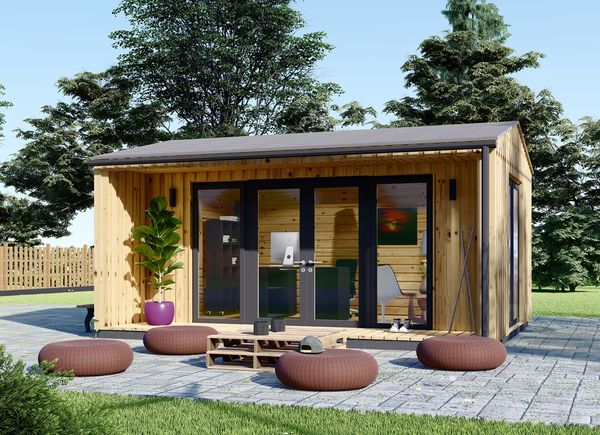 Gartenhaus als Büro TINA (44 mm + Holzverschalung ), 5.5x4 m, 16.5 m² avp.ui.product_images.thumbnail 1
