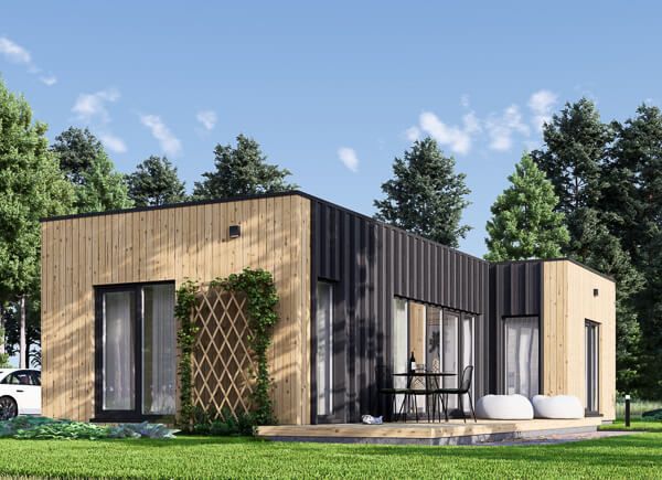 Kleines Holzhaus zum Wohnen LUCIA 2 RV (Isoliert, KfW55), 50 m² avp.ui.product_images.thumbnail 1