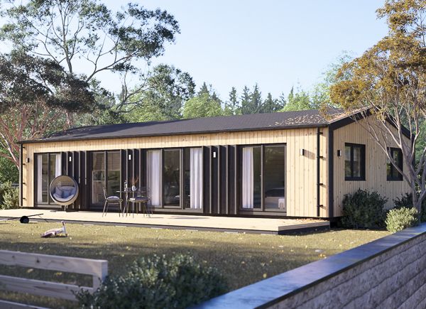 Mobilheim aus Holz NICOLE M (Isoliert, 44 mm + Holzverschalung), 12.7x6.2 m, 68 m² avp.ui.product_images.thumbnail 1