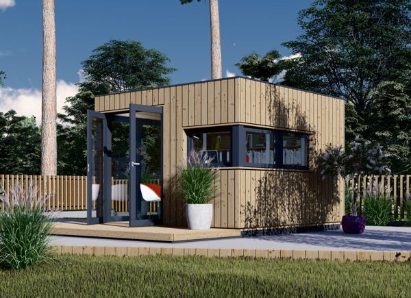 Gartenbüro PREMIUM L (34 mm + Holzverschalung), 3x3 m, 9 m² avp.ui.product_images.thumbnail 1