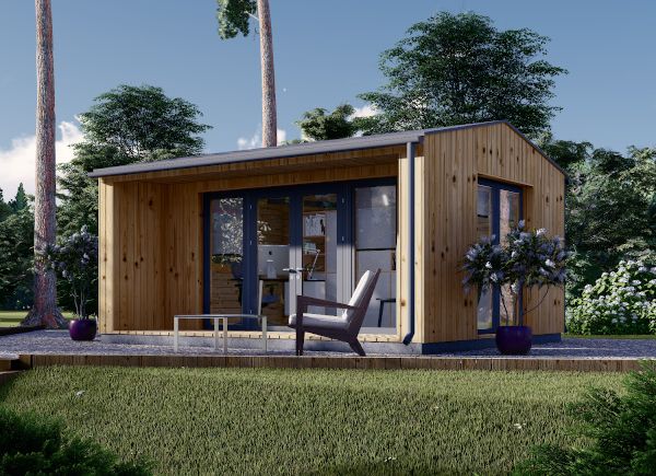 Gartenhaus als Büro TINA (34 mm + Holzverschalung), 5x4 m, 15 m² avp.ui.product_images.thumbnail 1