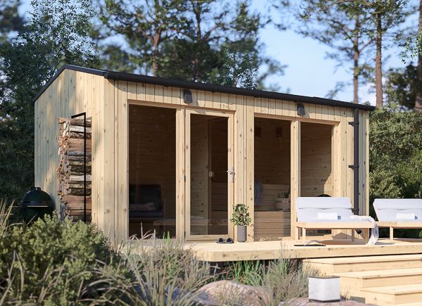 Gartensauna SERENE (34 mm + Holzverschalung), 4.5x2.5 m, 5 m² avp.ui.product_images.thumbnail 1