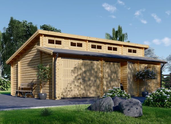 Doppelgarage aus Holz TWIN DUO (44 mm), 8x6 m, 48 m² avp.ui.product_images.thumbnail 1