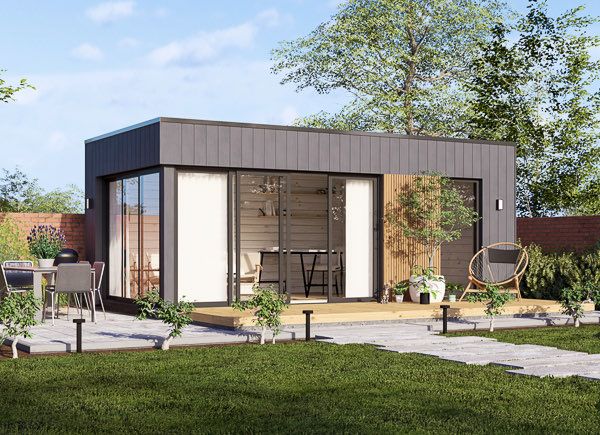 Gartenhaus aus Holz AMARA mit Schuppen (Isoliert, 34 mm + Verschalung), 6x3 m, 15 m² avp.ui.product_images.thumbnail 1