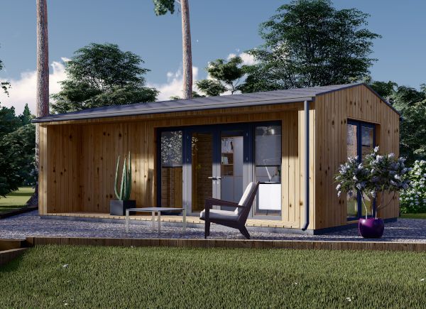 Gartenhaus als Büro TINA (34 mm + Holzverschalung), 7x4 m, 20 m² avp.ui.product_images.thumbnail 1