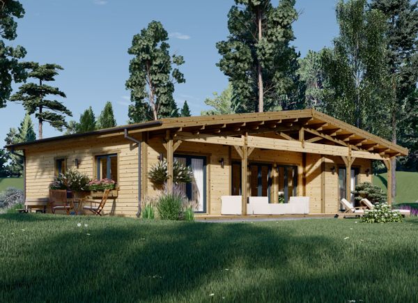 Holzwohnhaus RIVIERA (PREMIUM Isoliert, KfW 40, 44 mm + Holzverschalung), 84 m² avp.ui.product_images.thumbnail 1