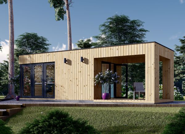 Gartenhaus als Büro Mit Terrasse PREMIUM (34 mm + Holzverschalung), 5x3 m, 15 m² + 9 m² avp.ui.product_images.thumbnail 1