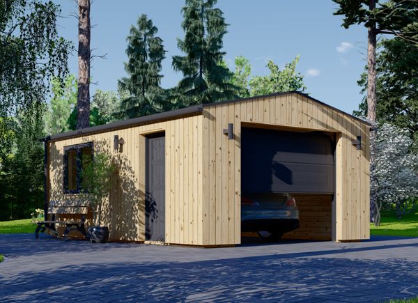 Holzgarage SILVIA (34 mm + Holzverschalung), 4x6 m, 24 m² avp.ui.product_images.thumbnail 1