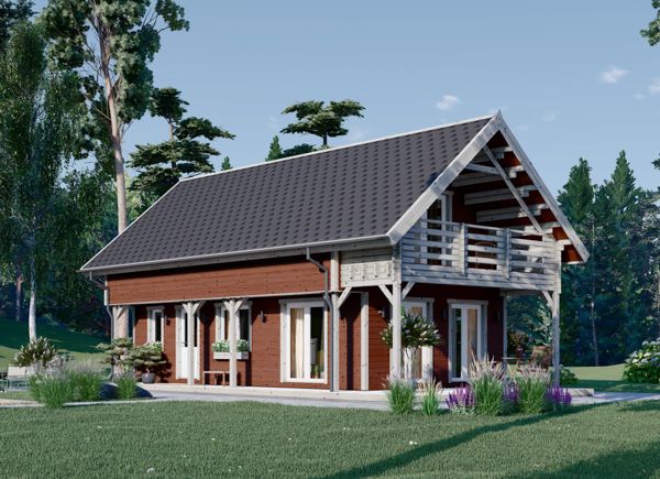 Schwedenhaus AURA (PREMIUM Isoliert, KfW 40, 44 mm + Holzverschalung), 95 m² + 20 m² Terrasse avp.ui.product_images.thumbnail 1