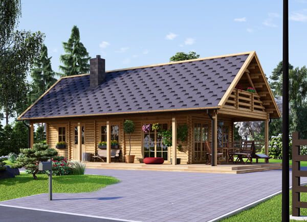 Blockbohlenhaus mit Terrasse AURA (66 mm), 100 m² + 35 m² avp.ui.product_images.thumbnail 1