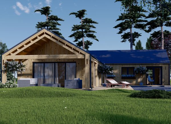 Holzwohnhaus TESSA (PREMIUM Isoliert, KfW 40, 44 mm + Holzverschalung), 130 m² avp.ui.product_images.thumbnail 1