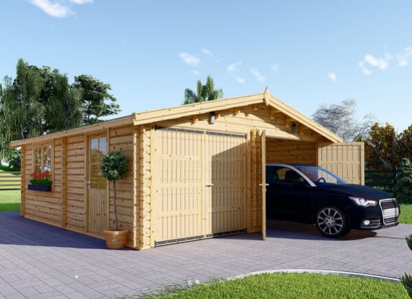Doppelgarage aus Holz CLASSIC DUO (44 mm), 6x6 m, 36 m² avp.ui.product_images.thumbnail 1