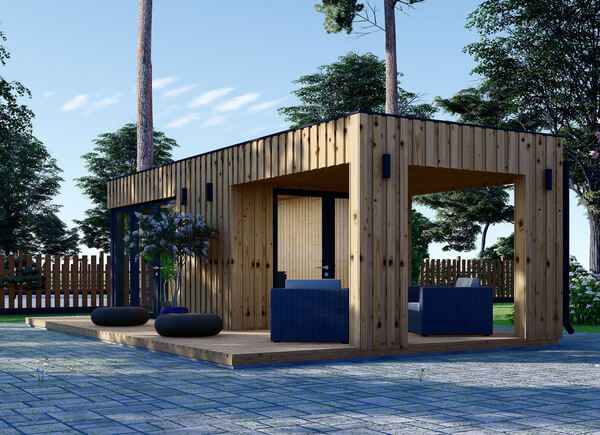 Gartenhaus als Büro Mit Terrasse PREMIUM (Isoliert, SIPS), 5x3 m, 15 m² + 9 m² avp.ui.product_images.thumbnail 1