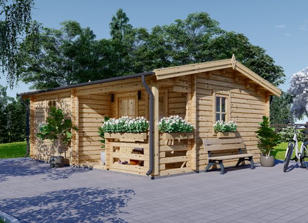 Gartenhaus aus Holz NANTES (58 mm), 6x4.7 m, 24 m² + 3.5 m² Terrasse avp.ui.product_images.thumbnail 1