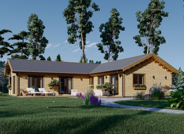 Holzwohnhaus PAULA (PREMIUM Isoliert, KfW 40, 44 mm + Holzverschalung), 130 m² avp.ui.product_images.thumbnail 1